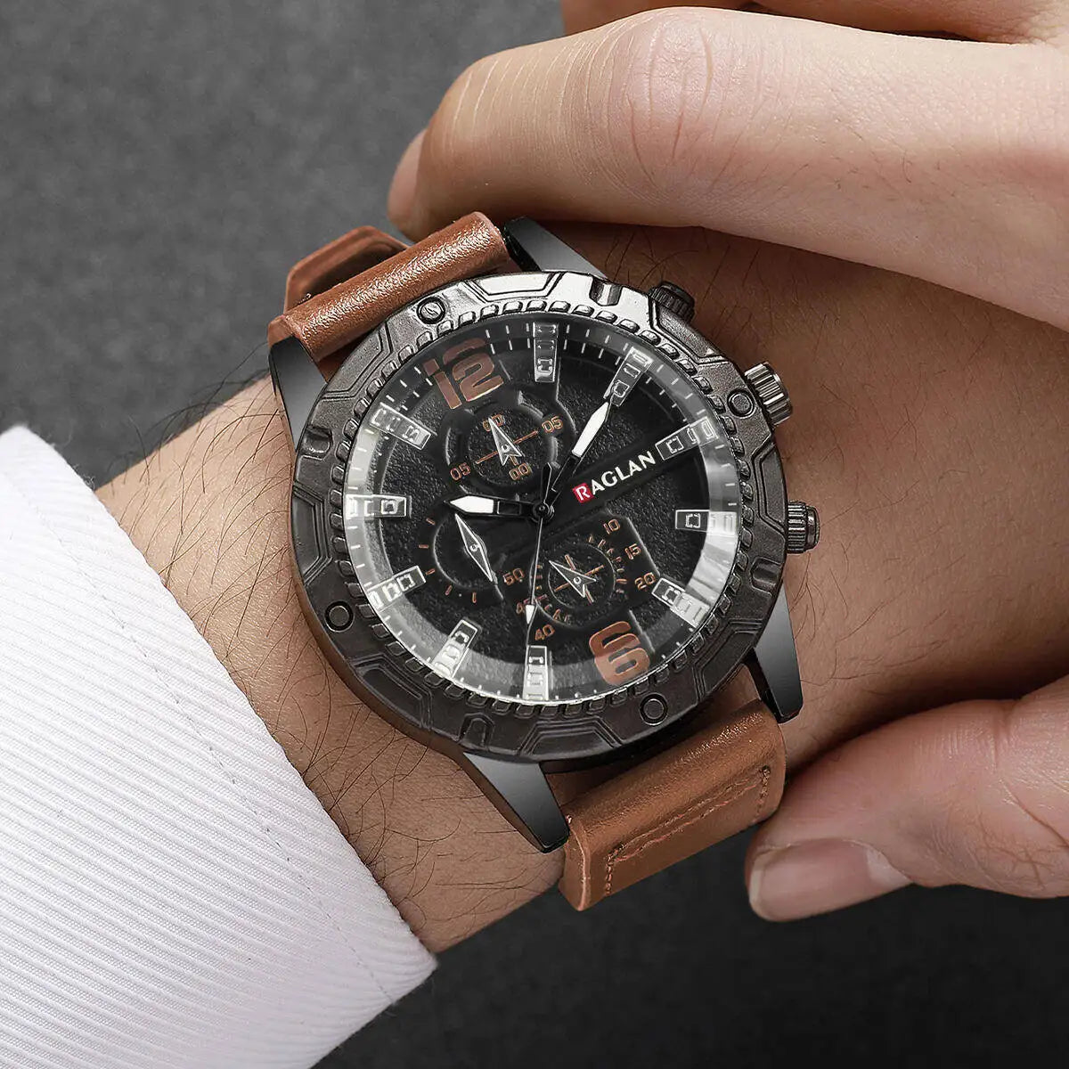 Orologio Uomo Quarzo Elegante Cinturino Similpelle Moda Casual