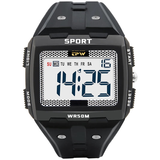 Orologio Digitale Uomo Sportivo LED Cronografo Sveglia