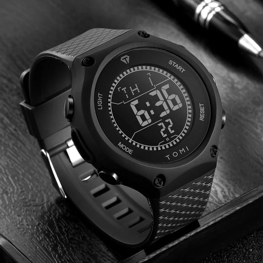 Orologio Uomo Digitale Sportivo Cinturino PU Quadrante Grande 50mm Moda Casual