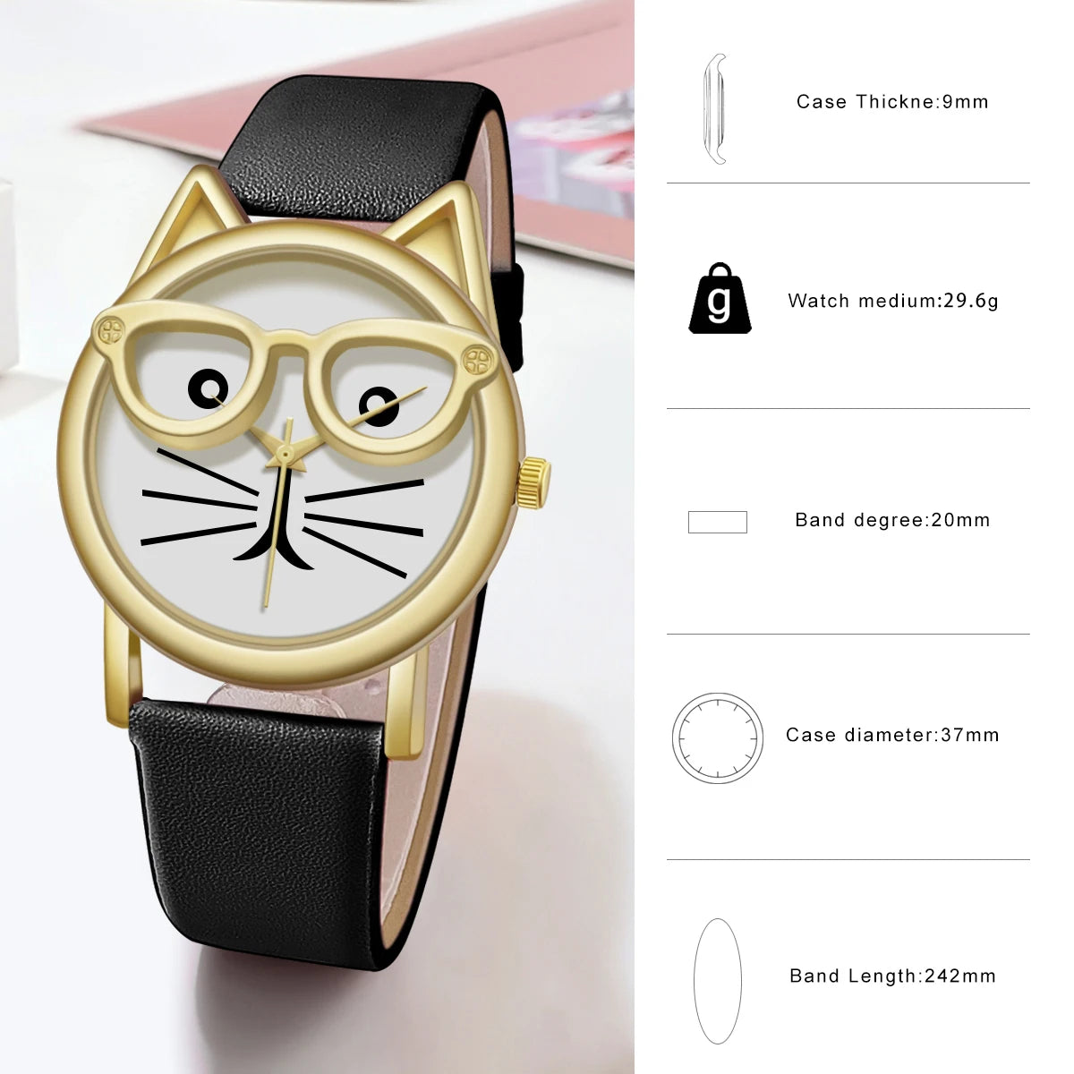 Orologio Donna 37 mm Quarzo Cinturino Similpelle Creativo