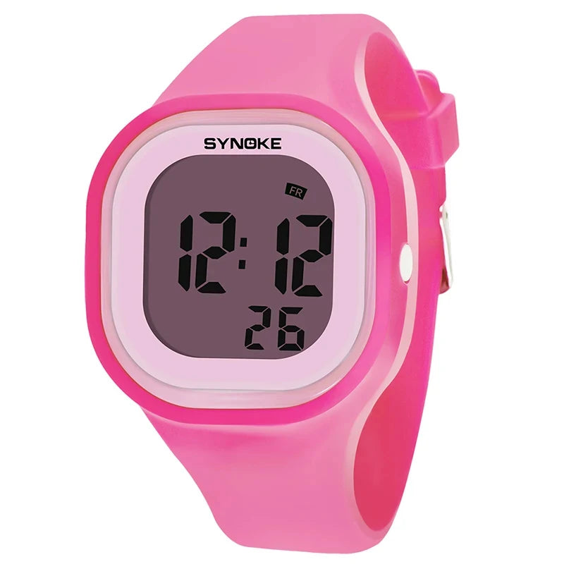 Orologio Digitale Donna in Silicone Sportivo Sveglia Cronometro LED