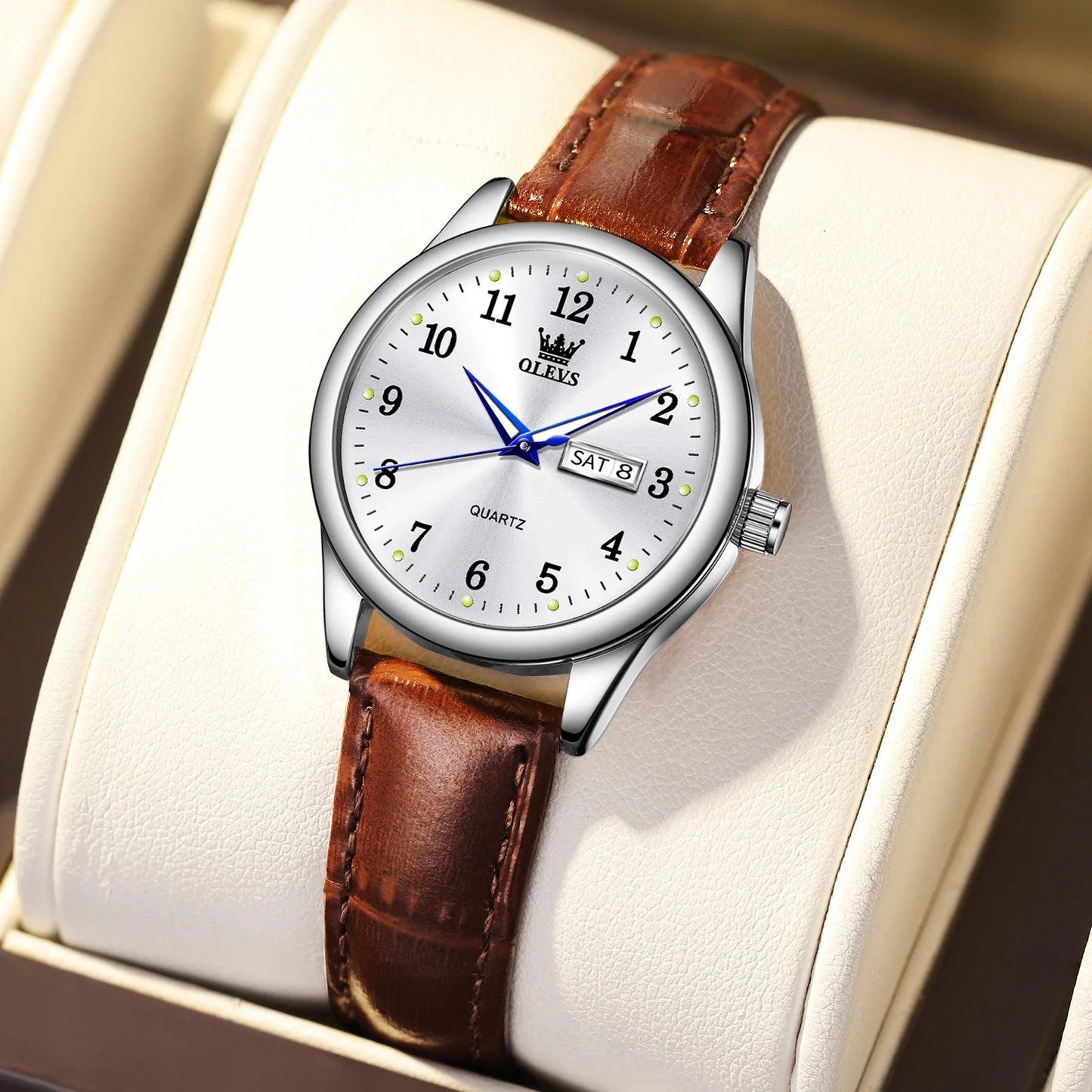 Orologio Donna Al Quarzo Elegante Con Data Casual Cinturino Similpelle