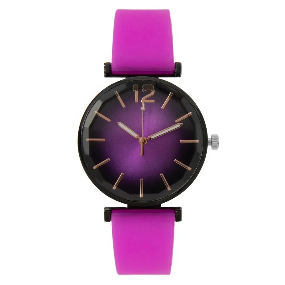 Orologio Donna Elegante Quarzo Cinturino in Silicone Moda Casual