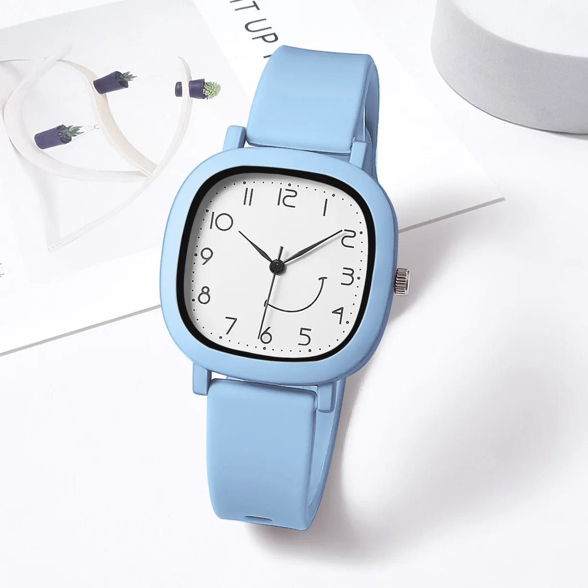 Orologio Donna Quarzo – Cinturino Silicone Quadrante Quadrato Moda Casual