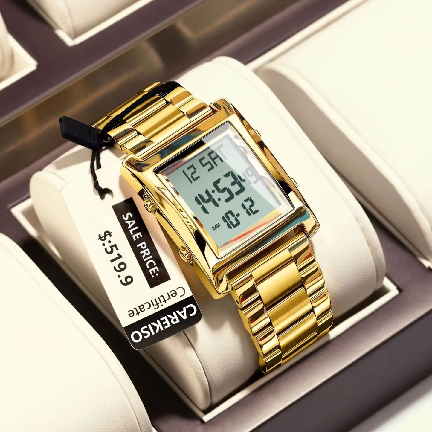 Orologio Uomo LED Digitale in Acciaio con Sveglia Cronografo Data Display Moda