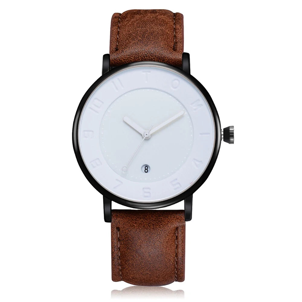 Orologio Uomo Minimalista Quarzo Cinturino Similpelle Cassa Lega Elegante