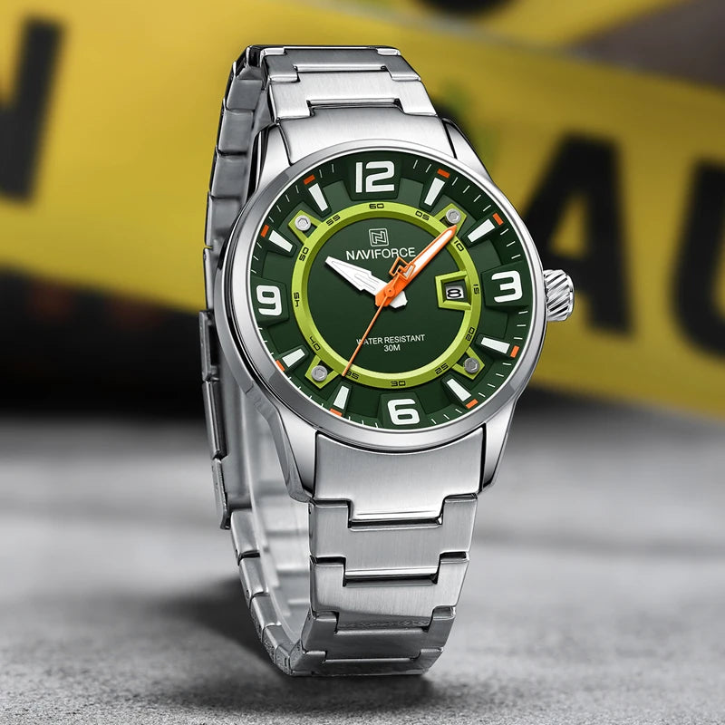 Orologio da Polso Uomo Sportivo Acciaio al Quarzo con Data Elegante Casual Moda