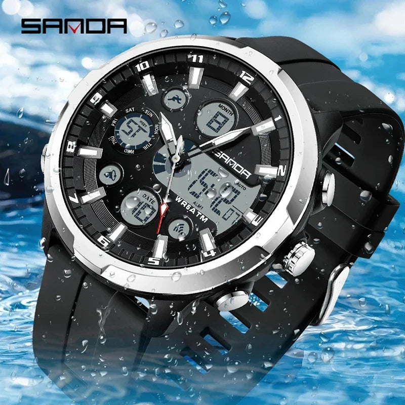 Orologio Uomo Digitale Sportivo LED Resistente All’Acqua 5ATM Silicone