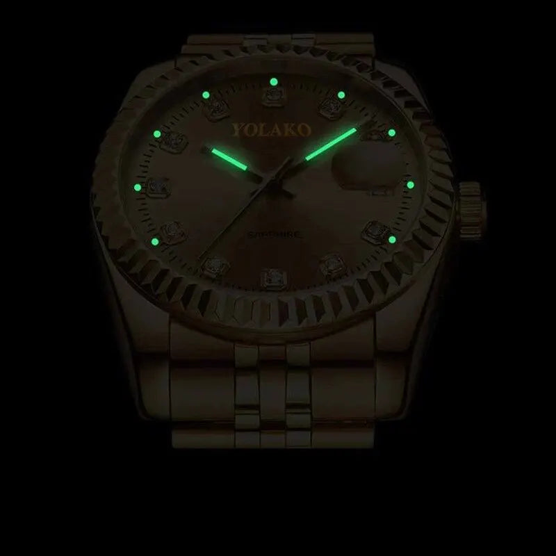 Orologio Uomo Quarzo Acciaio Moda Casual Con Data E Lancette Luminose