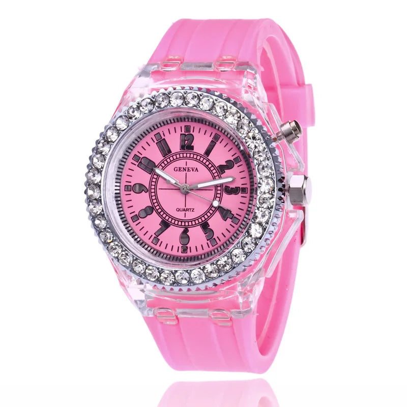 Orologio LED Unisex Luminoso Digitale Moda Silicone Strass