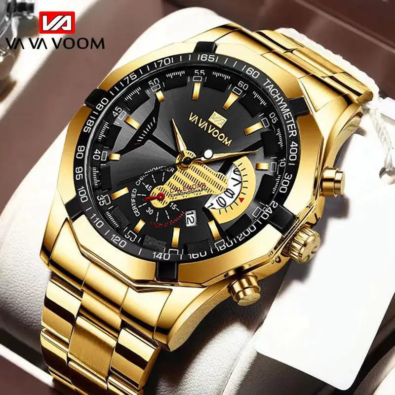 Orologio Uomo Acciaio Grande Quadrante 46mm Quarzo
