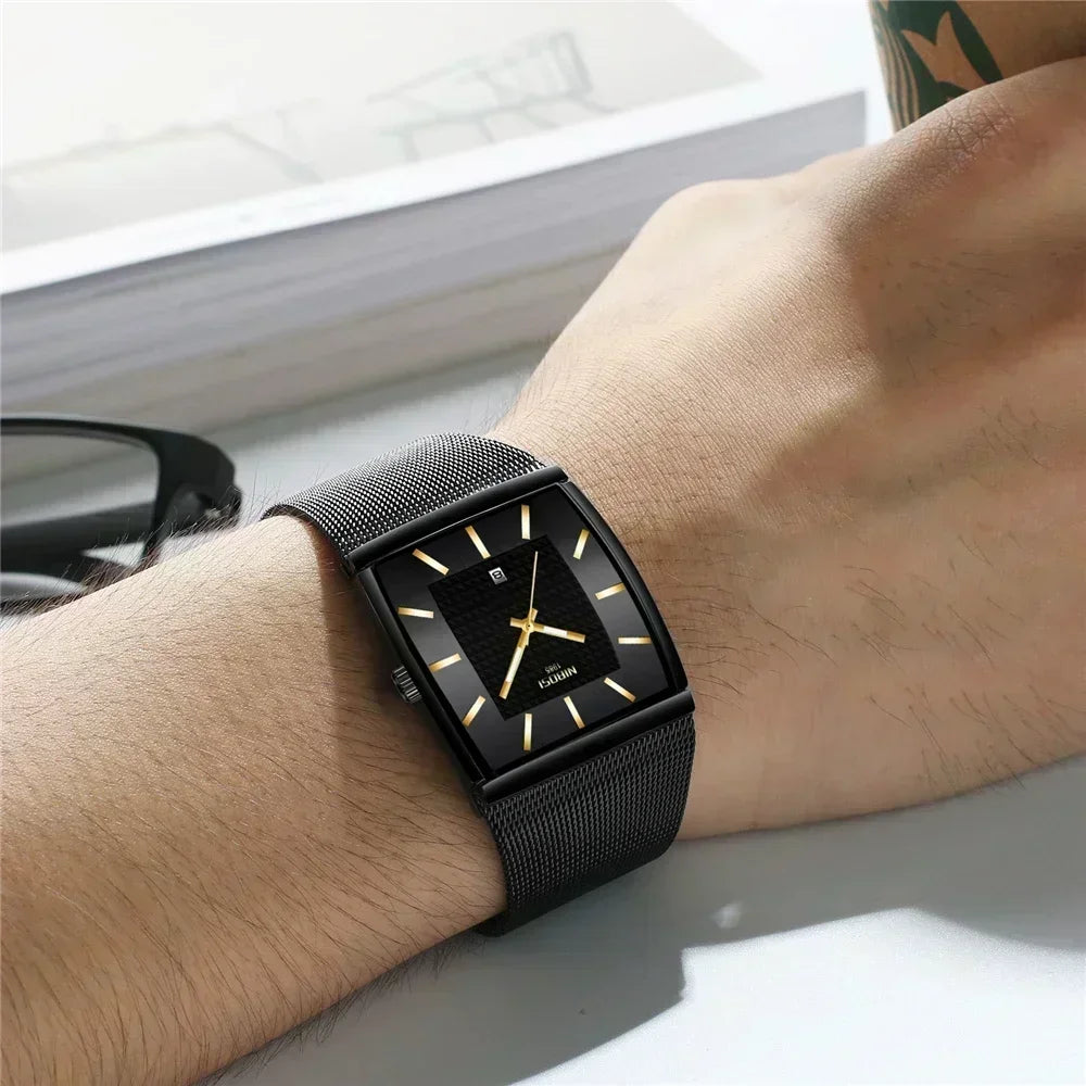 Orologio Uomo Quarzo Elegante Acciaio Con Data