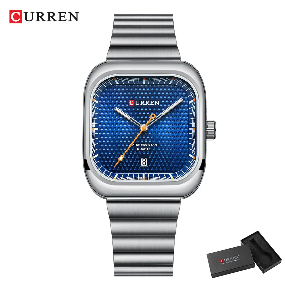 Orologio Uomo Quarzo Acciaio Inossidabile Quadrante 38mm Data Automatica