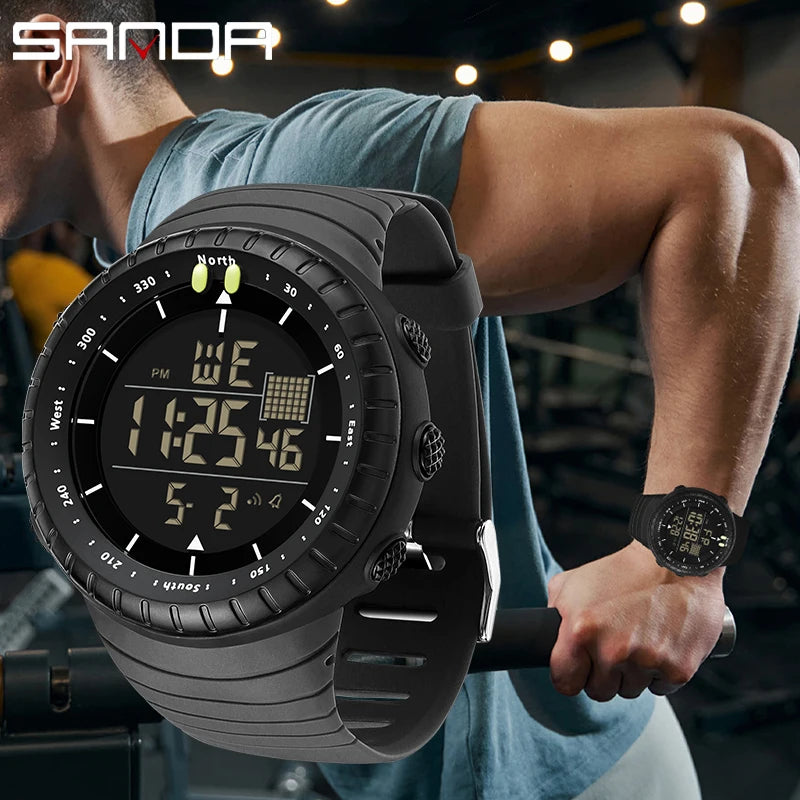 Orologio Uomo Sportivo Digitale LED Multifunzione Sveglia Cronografo Resistente