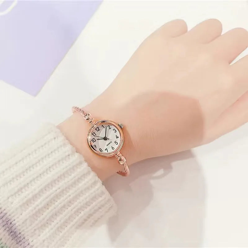 Orologio Donna Elegante Quarzo Bracciale Sottile in Lega Moda