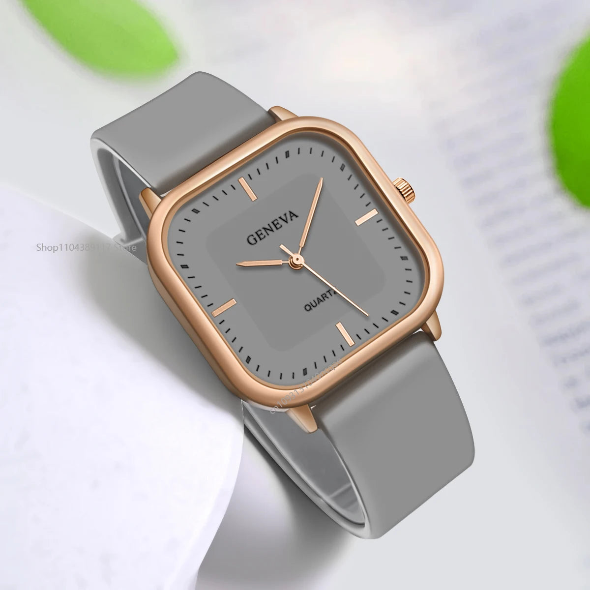 Orologio Donna Quarzo Quadrato Silicone Moda Elegante Casual