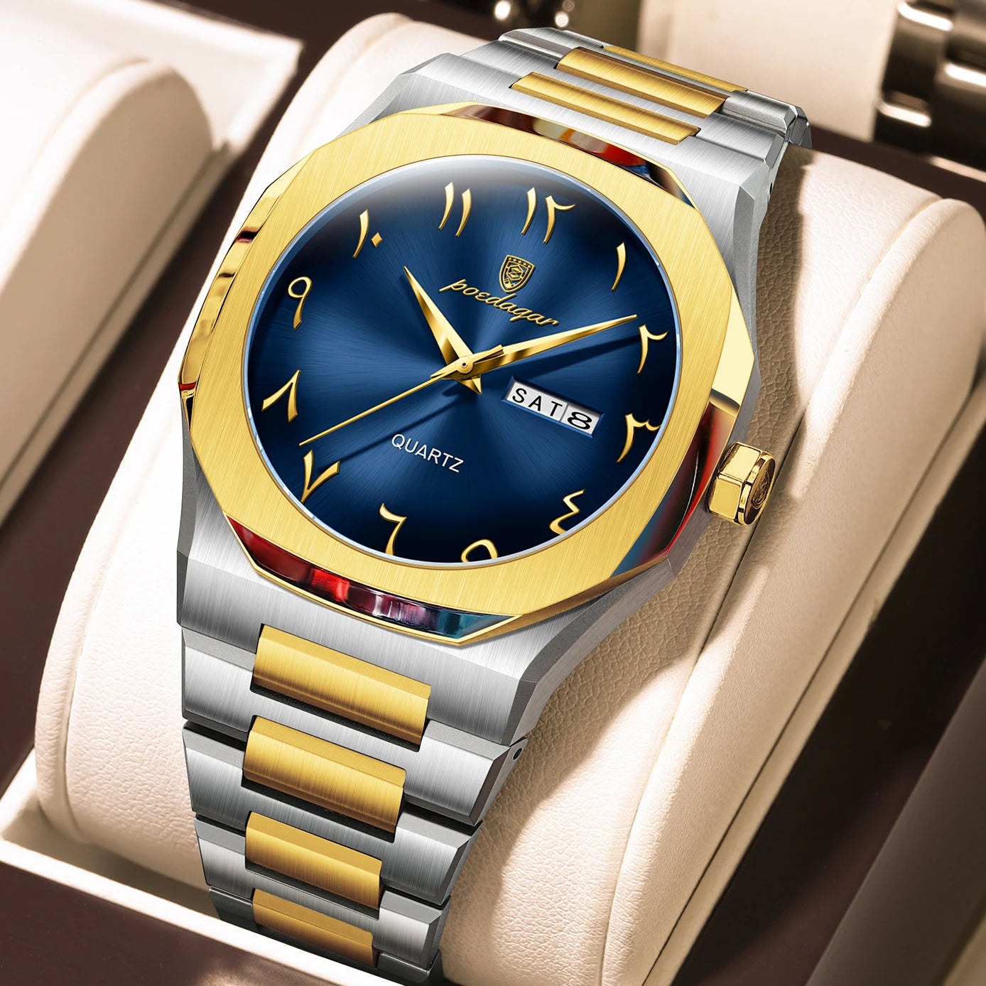 Orologio Uomo Cinturino e Cassa Acciaio Quarzo con Data Elegante Moda Casual