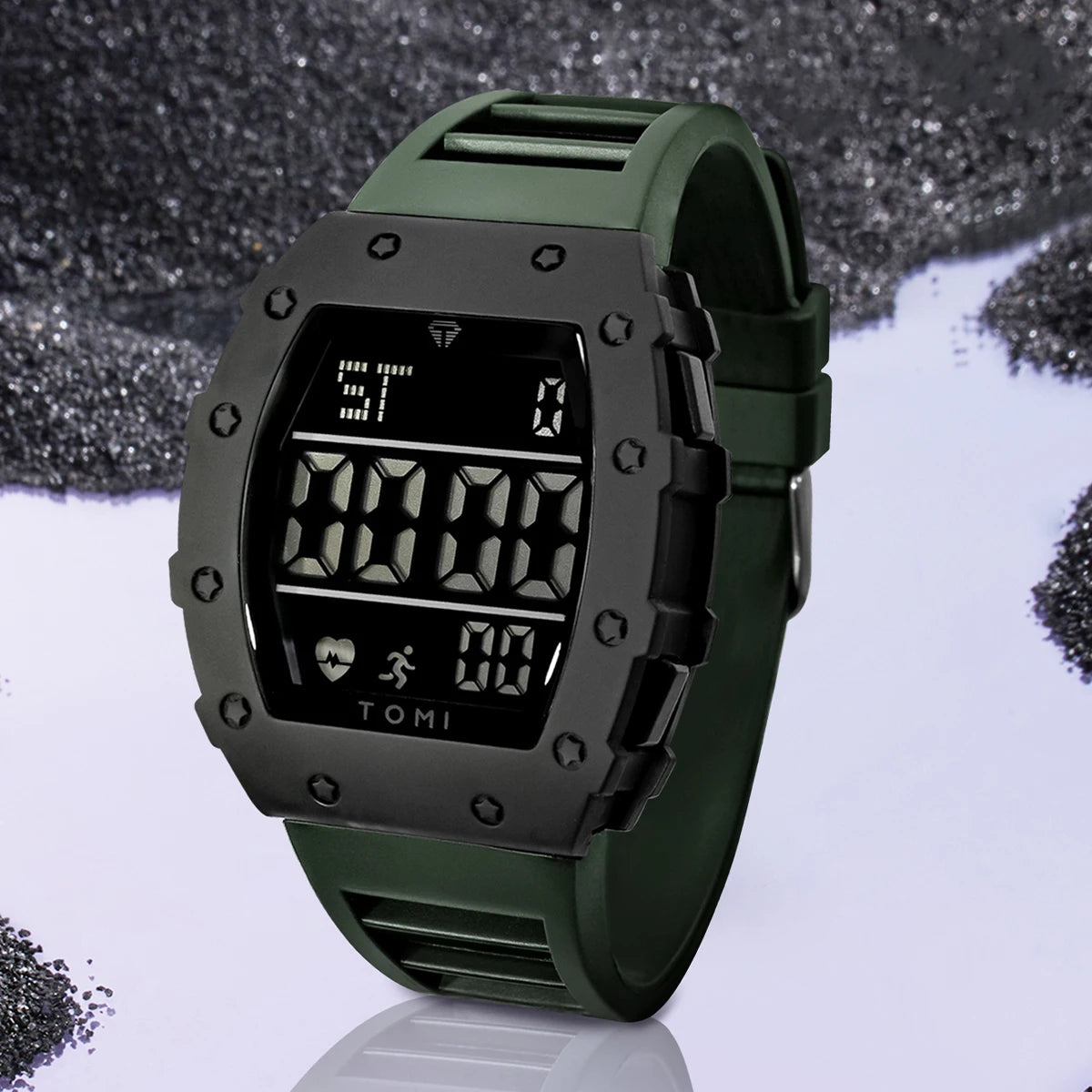 Orologio Digitale LED Uomo Sportivo Multifunzione con Contapassi Sveglia Data