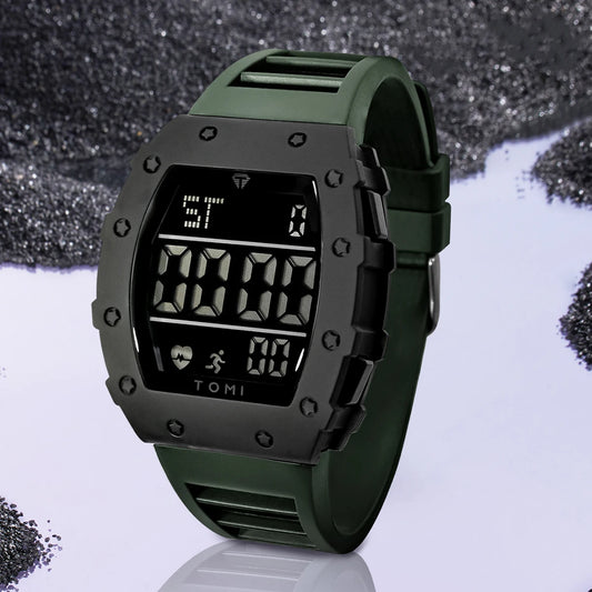 Orologio Digitale LED Uomo Sportivo Multifunzione con Contapassi Sveglia Data
