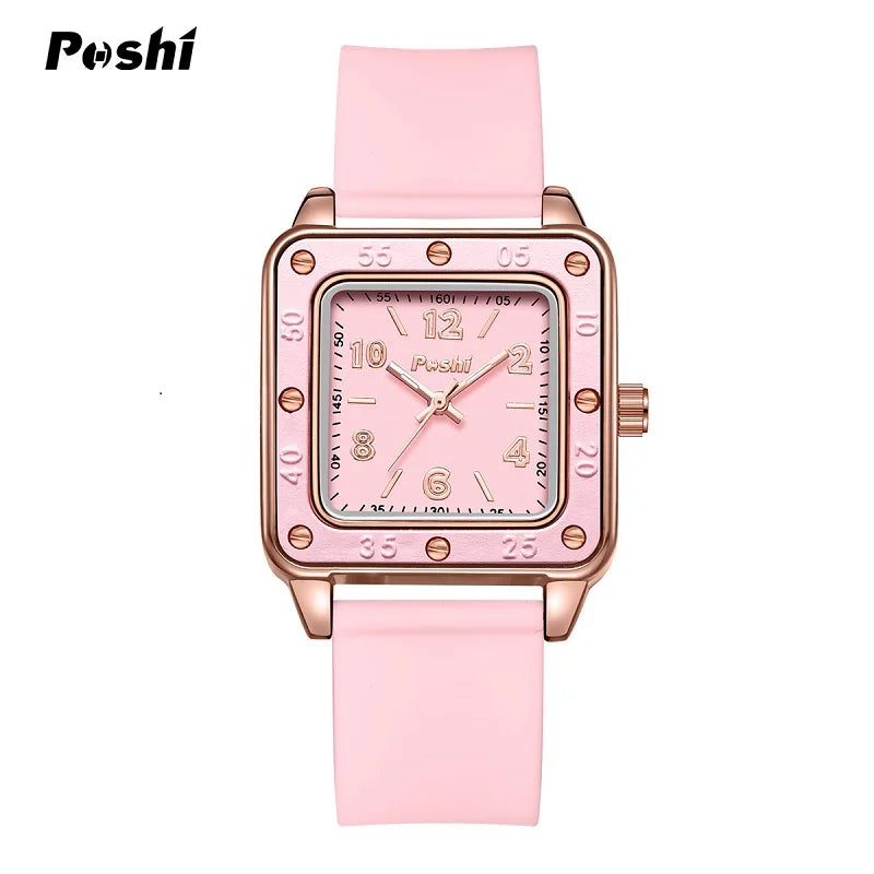 Orologio Donna Quarzo Moda Casual Silicone Quadrante Quadrato