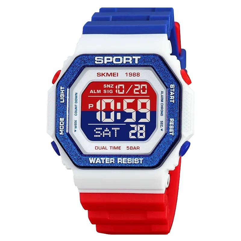 Orologio Digitale Uomo Sportivo LED Cronometro Sveglia