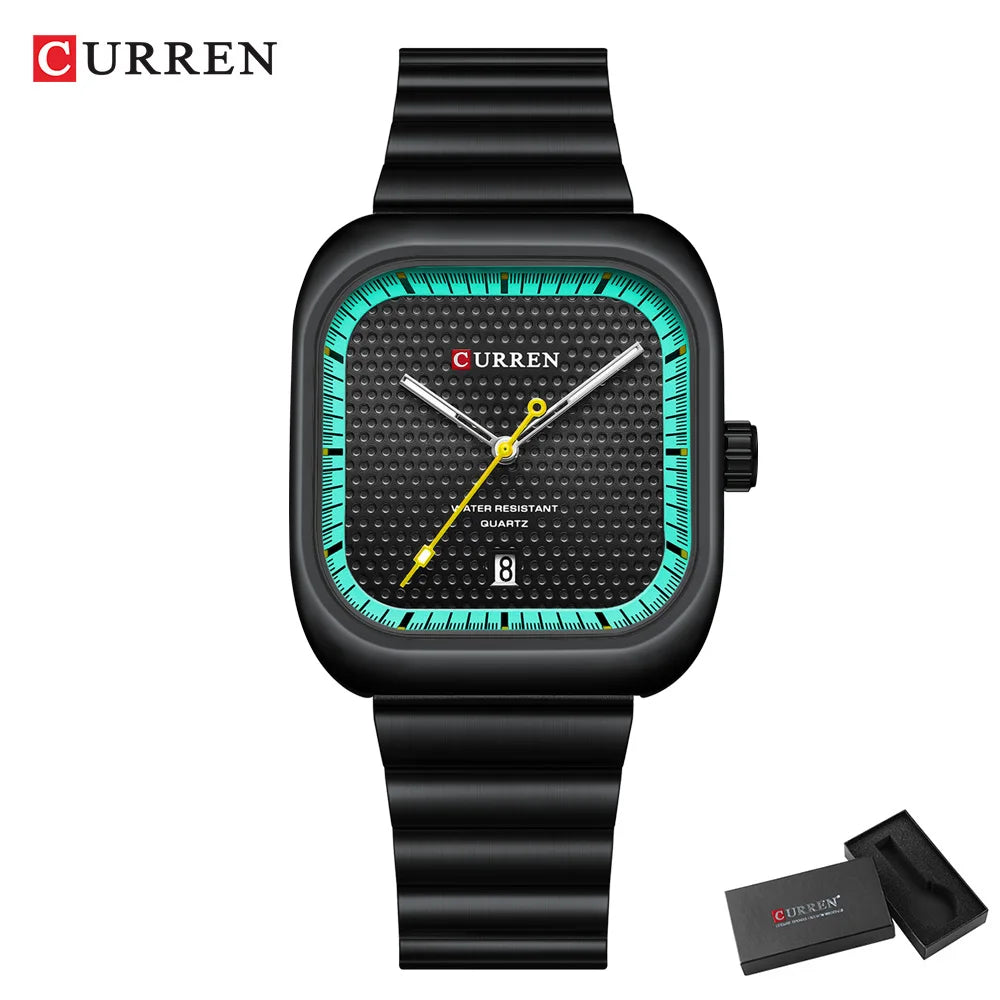 Orologio Uomo Quarzo Acciaio Inossidabile Quadrante 38mm Data Automatica