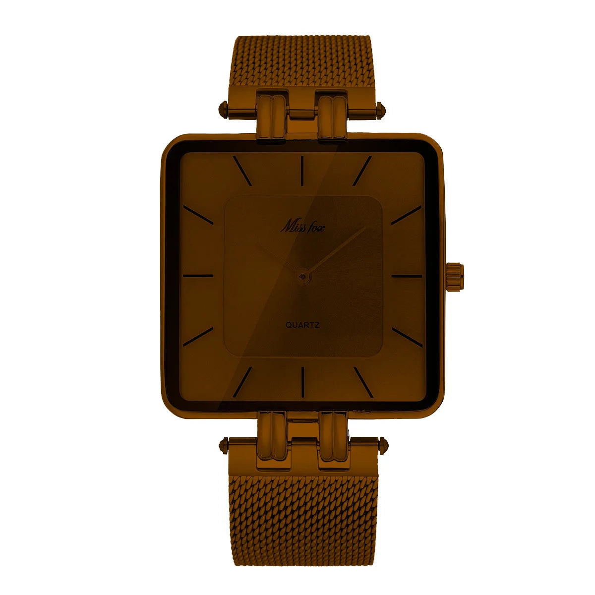 Orologio Uomo Donna Quarzo Acciaio Quadrato Elegante Business