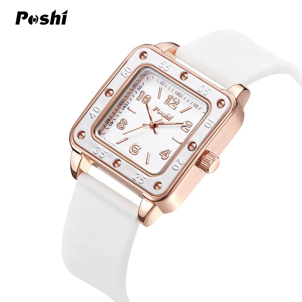 Orologio Donna Quarzo Moda Casual Silicone Quadrante Quadrato