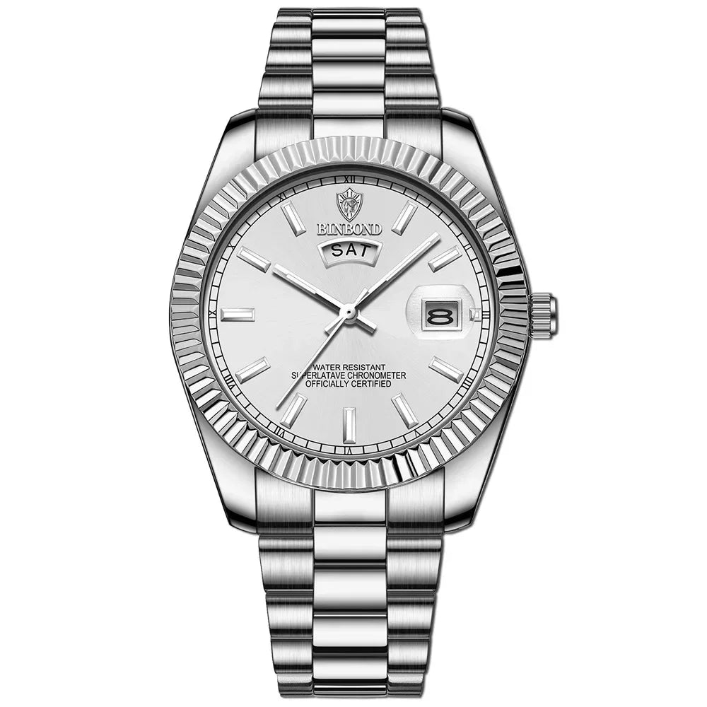 Orologio Uomo al Quarzo, In Acciaio Inox, Quadrante 42mm, Con Data