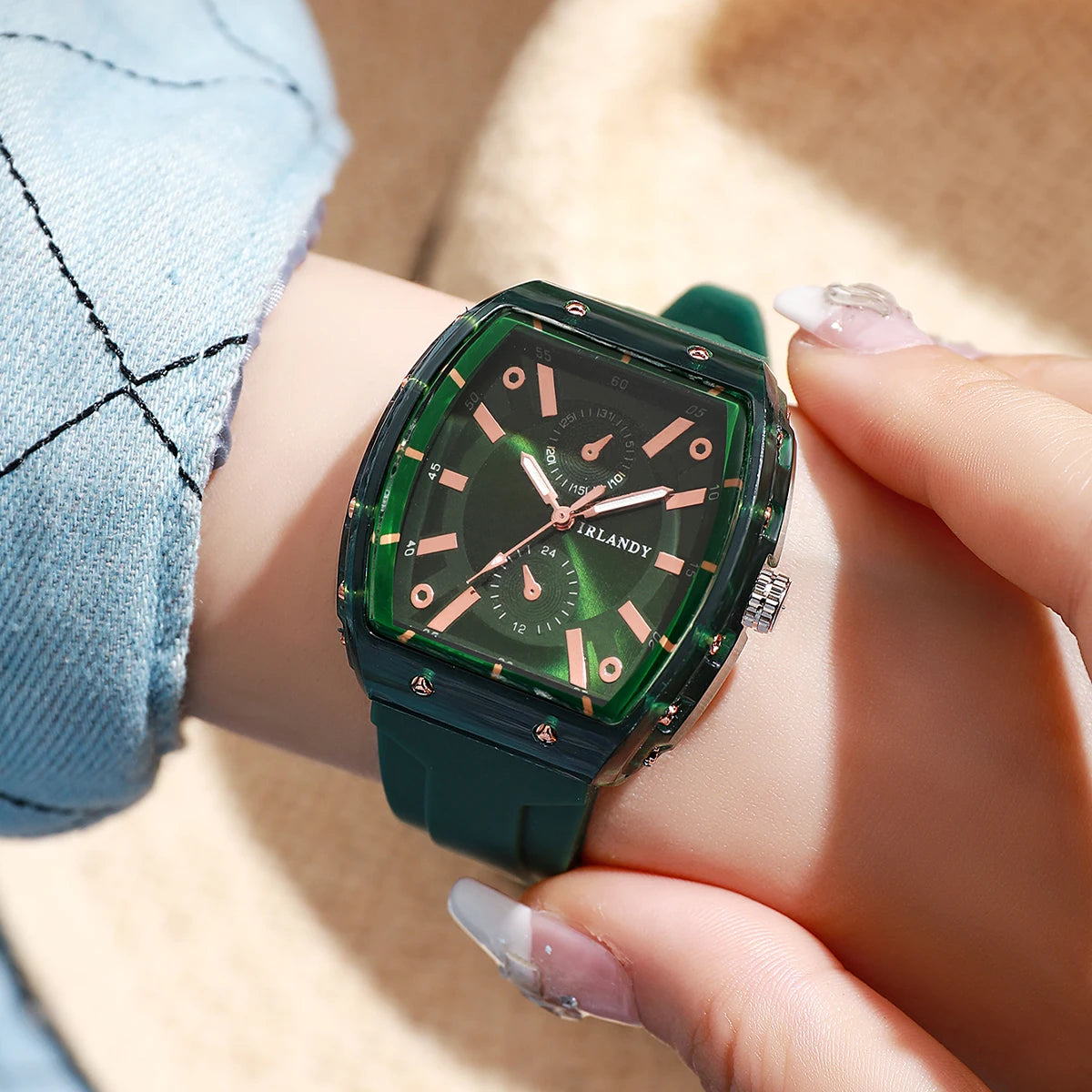 Orologio Donna Quarzo Analogico Moda Casual Elegante Cinturino Silicone Cassa Lega