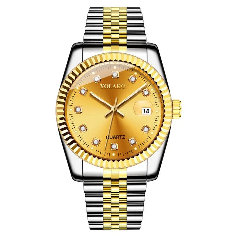 Orologio Uomo Quarzo Acciaio Moda Casual Con Data E Lancette Luminose