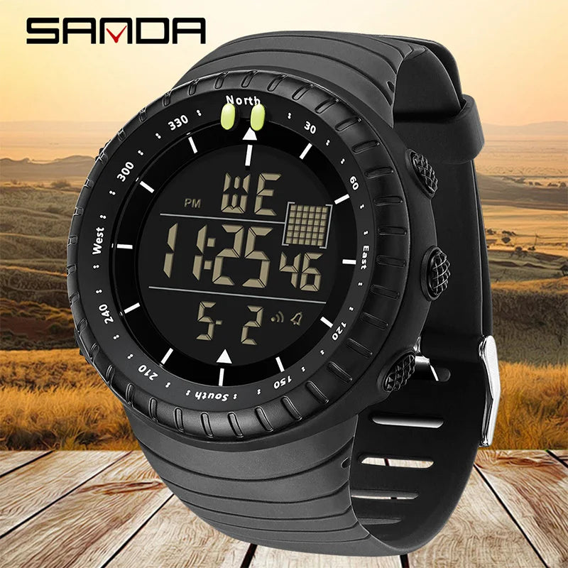 Orologio Uomo Sportivo Digitale LED Multifunzione Sveglia Cronografo Resistente
