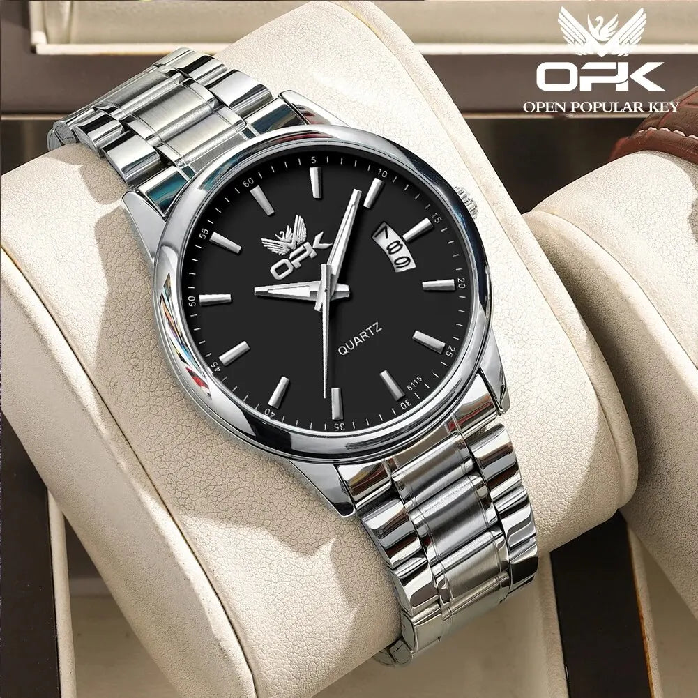 Orologio Uomo Quarzo Acciaio Inossidabile con Data Elegante Classico