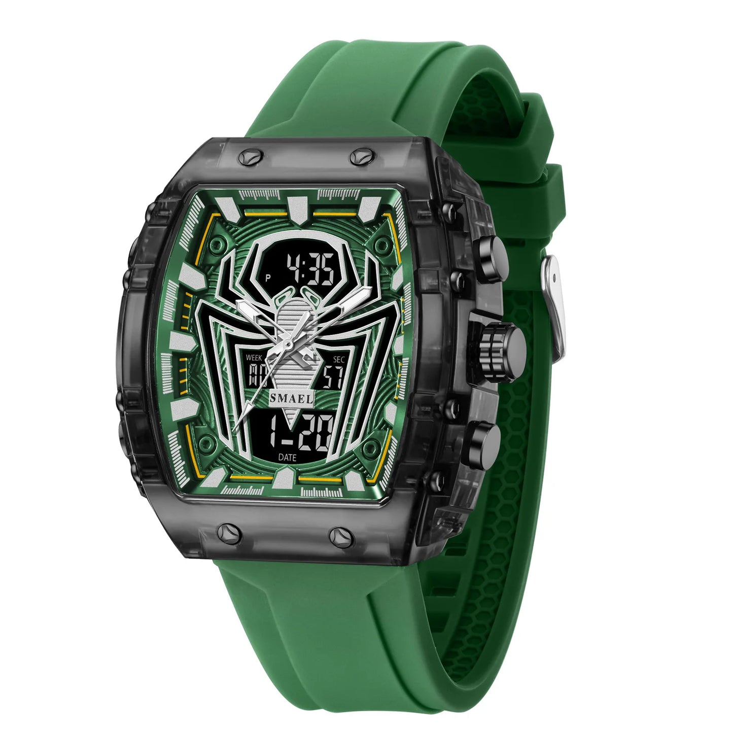 Orologio Digitale Uomo Sportivo LED Cronografo Doppio Display