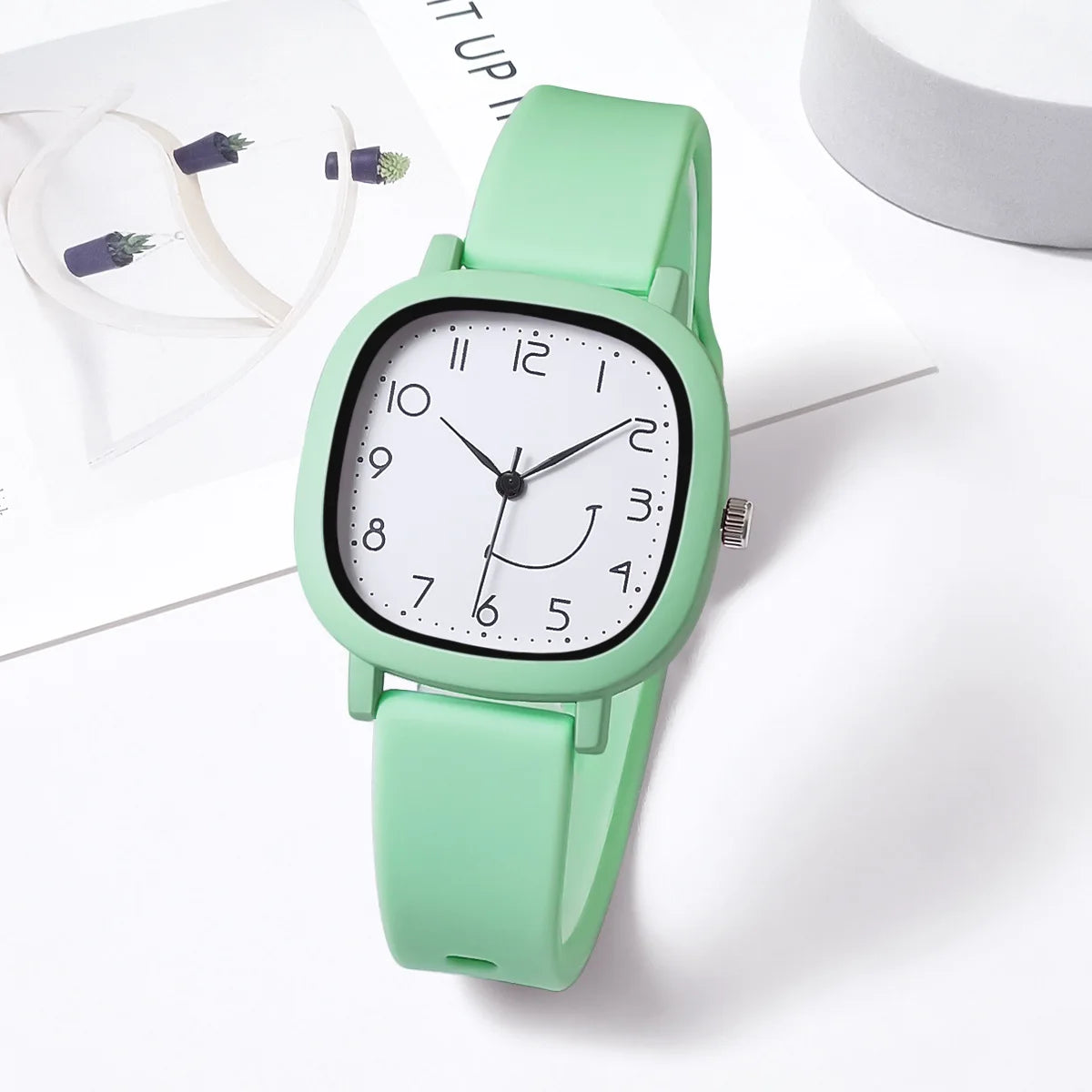 Orologio Donna Quarzo – Cinturino Silicone Quadrante Quadrato Moda Casual