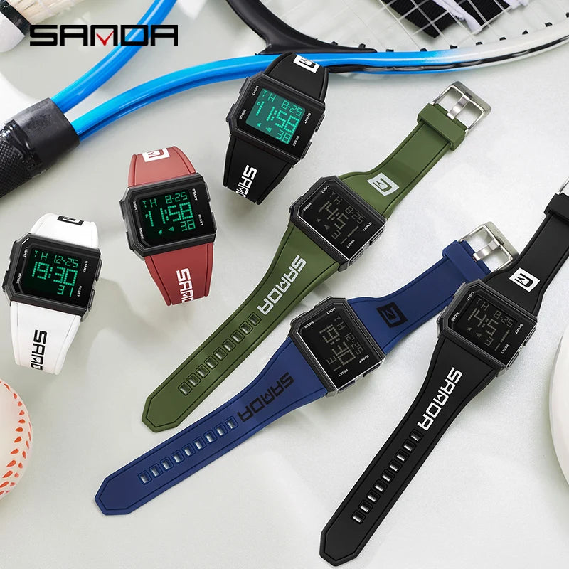 Orologio Digitale Uomo Sportivo LED Cronografo Sveglia
