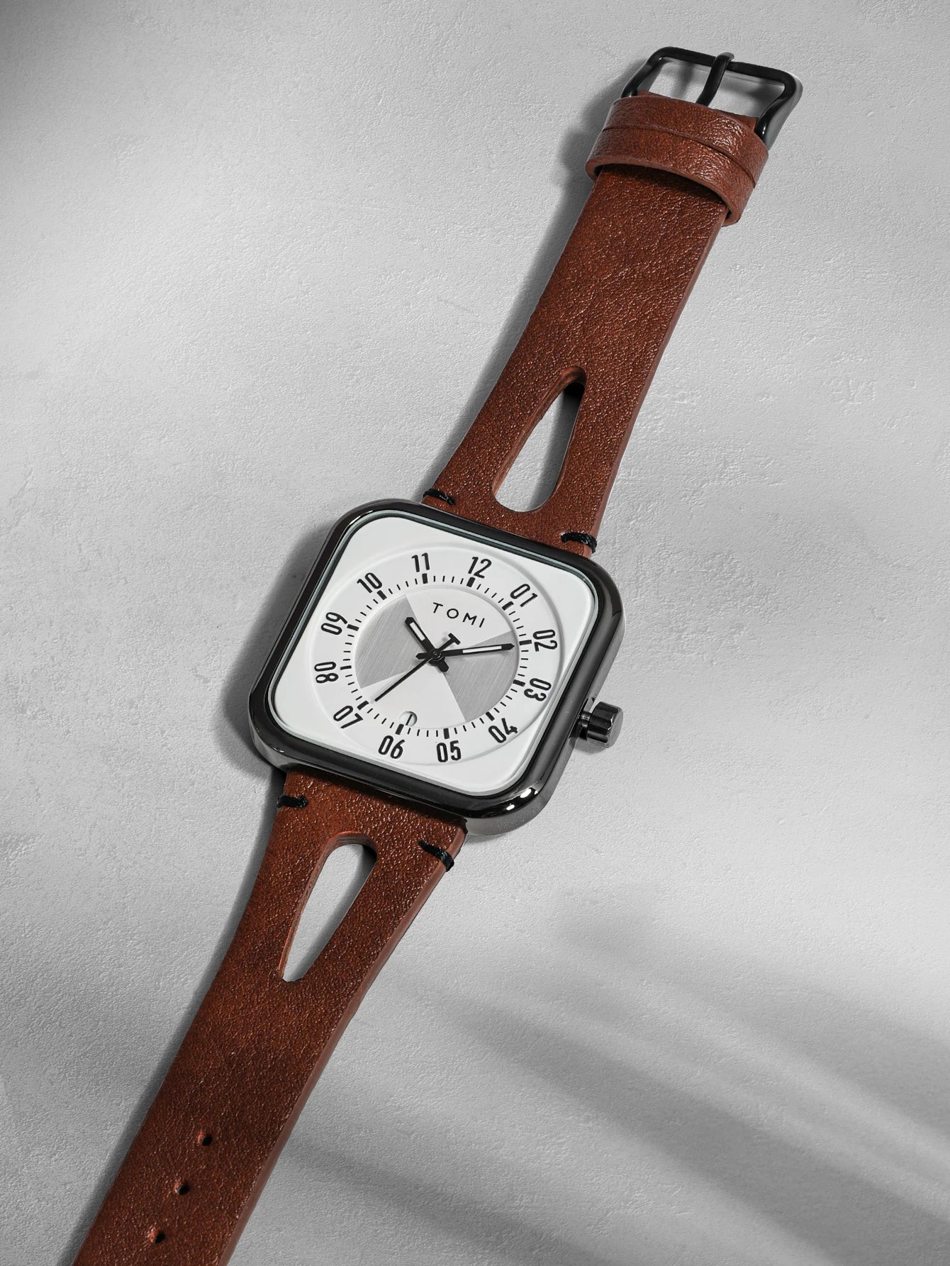 Orologio Unisex  – Quadrato Moda Casual Cinturino Similpelle Quarzo Quadrante 41 mm