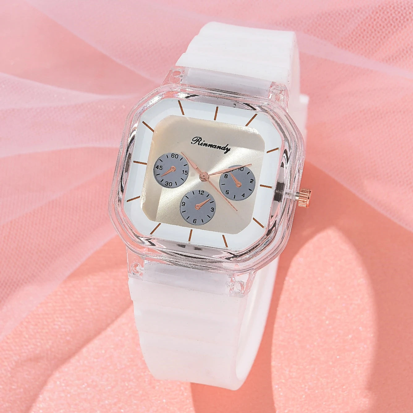 Orologio Donna Sportivo Quarzo Silicone Moda Quadrante 38 mm
