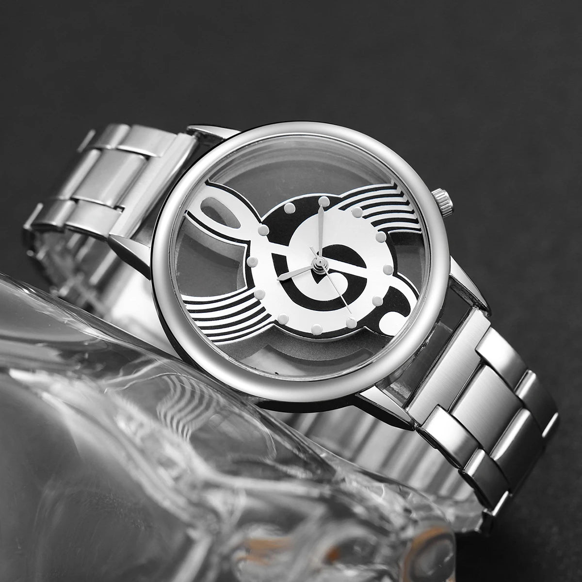 Orologio Donna Quarzo con Bracciale Cuore – Note Musicali