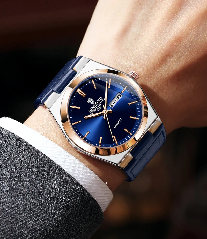 Orologio Uomo Quarzo Cinturino Similpelle Quadrante 40mm