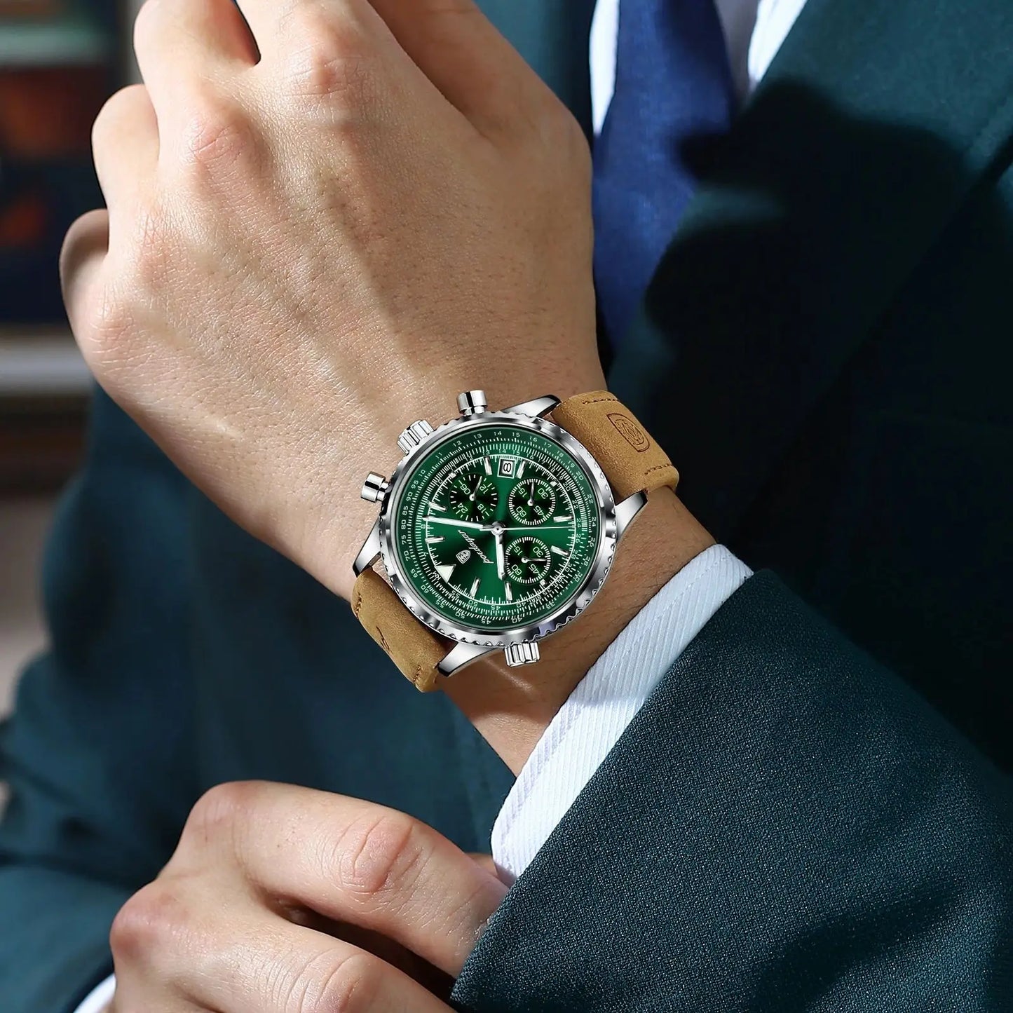 Orologio Uomo Quarzo Cronografo Data Similpelle Moda Casual Elegante