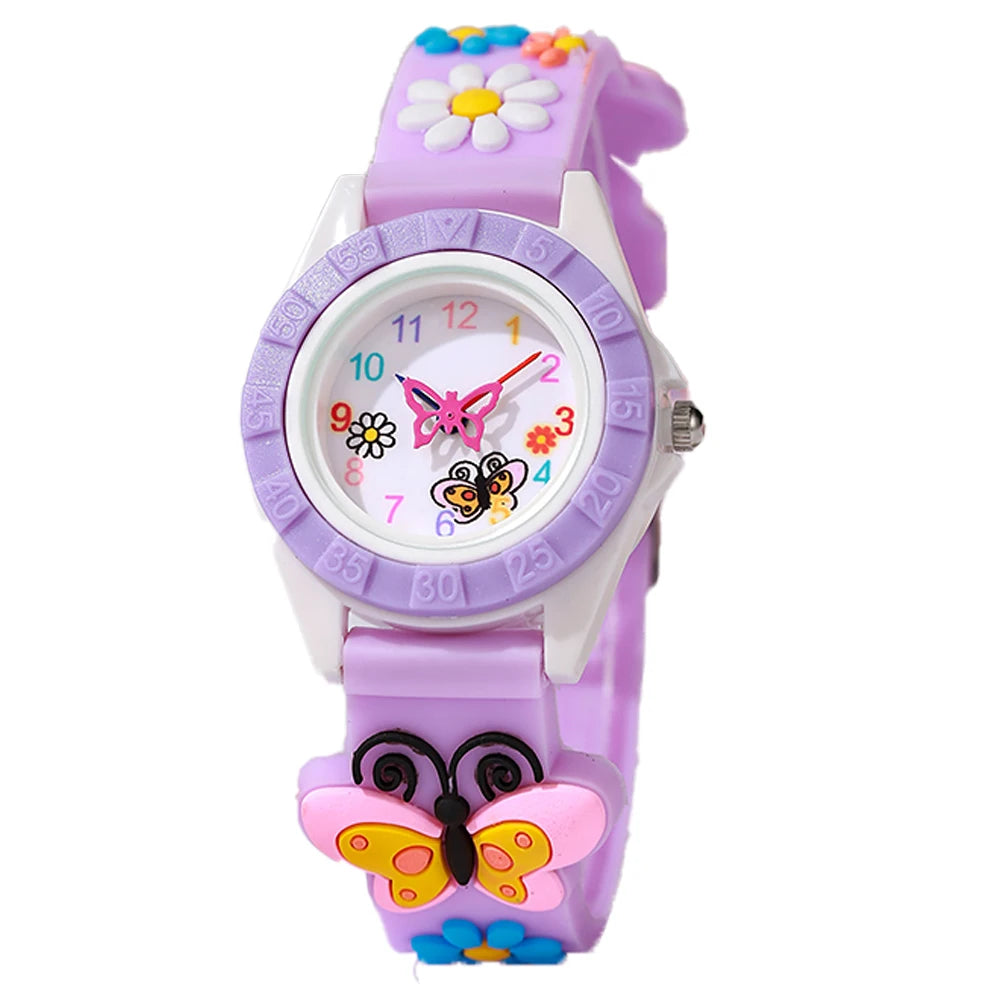 Orologio Bambina Quarzo Silicone Lancette Farfalla