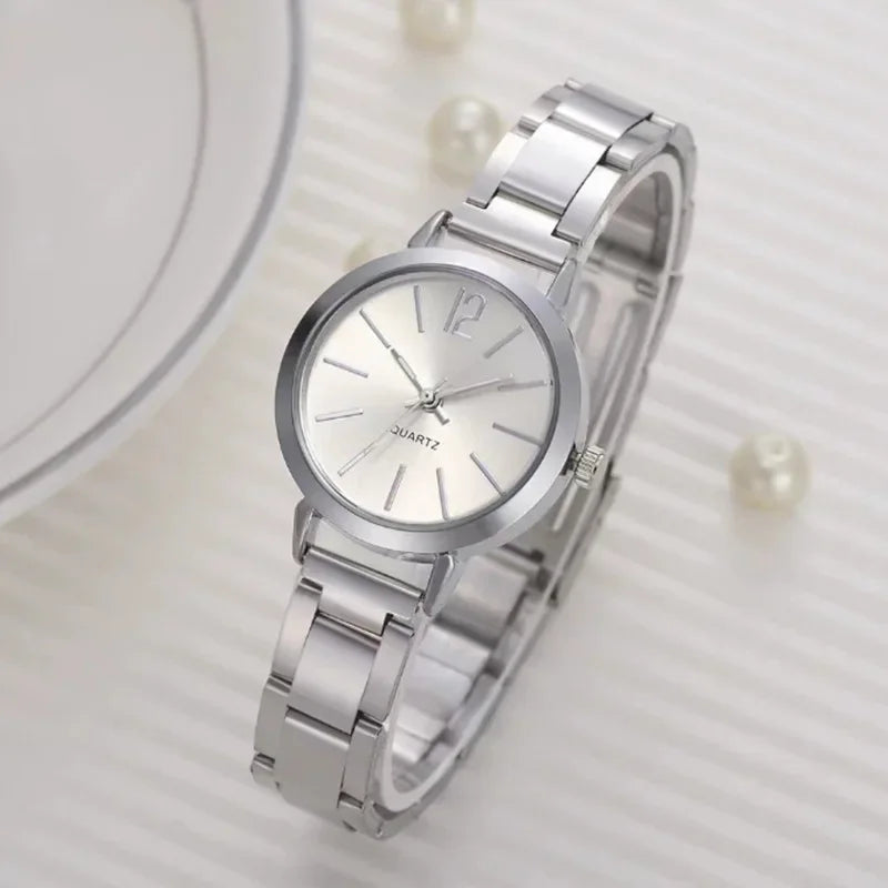 Orologio Donna Elegante Quarzo – Cinturino Acciaio Inossidabile Quadrante 30 mm