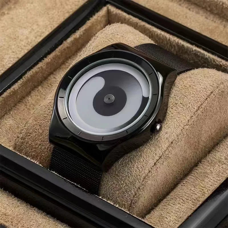 Orologio Uomo Creativo Moda Originale Quarzo Casual Cinturino e Cassa in Lega