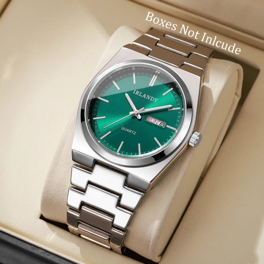 Orologio Uomo Quarzo Elegante con Calendario Cinturino in Metallo Classico